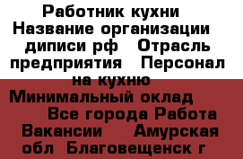 Работник кухни › Название организации ­ диписи.рф › Отрасль предприятия ­ Персонал на кухню › Минимальный оклад ­ 20 000 - Все города Работа » Вакансии   . Амурская обл.,Благовещенск г.